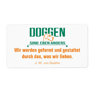 Deutsche Dogge Briefaufkleber Fraktsedel