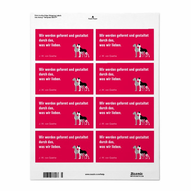 Deutsche Dogge Briefaufkleber Fraktsedel (Helt Ark)