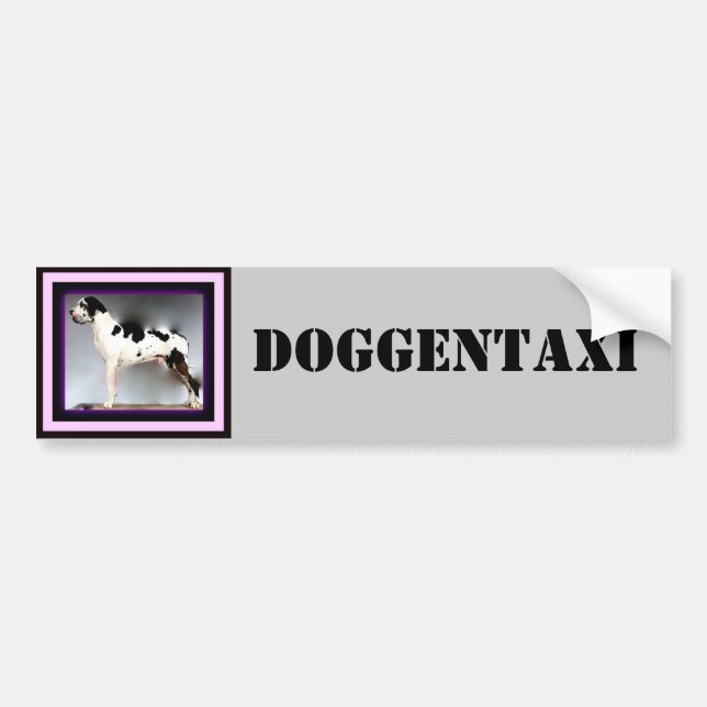 Deutsche Dogge, Great Dane,Harlekin,Taxi,Aufkleber Bildekal (Framsidan)