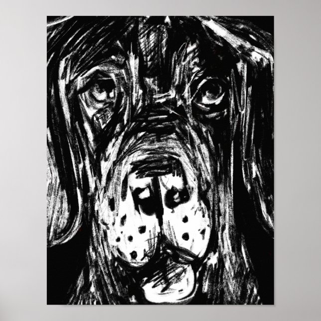 Deutsche Dogge Kohlezeichnung Poster (Framsidan)