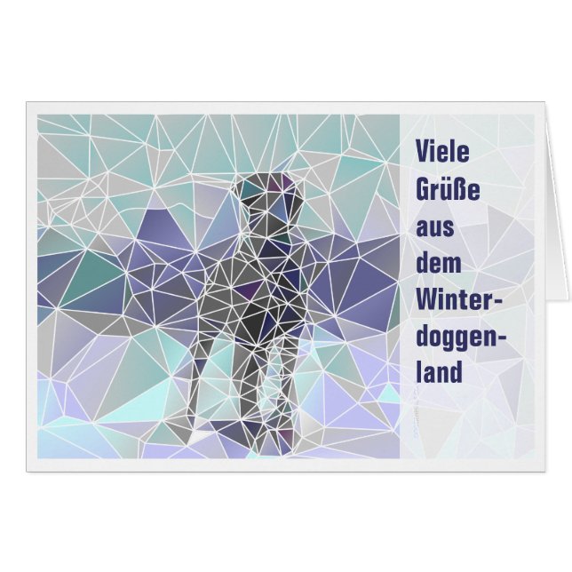 Deutsche Dogge Winter Karte Hälsningskort (Framsidan Horizontal)