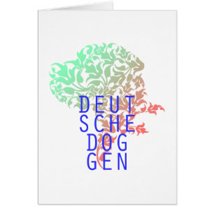 Deutsche Doggen Blatt Kopf Hälsningskort