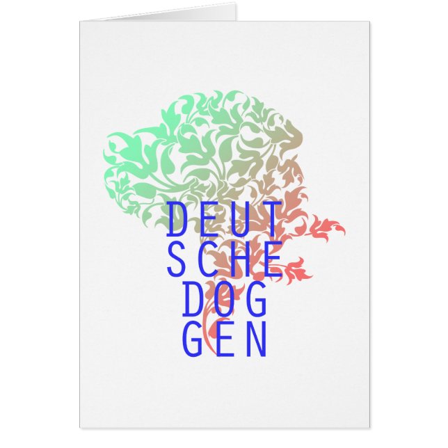 Deutsche Doggen Blatt Kopf Hälsningskort (Framsidan)