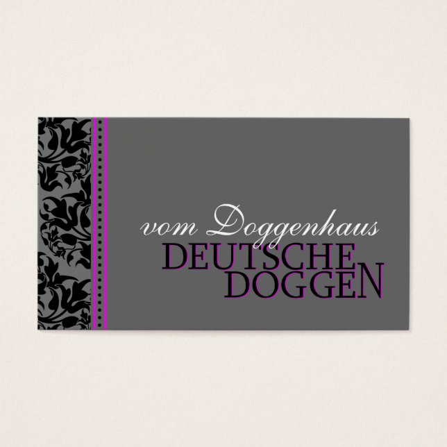 Deutsche Doggen blommig Visitkort (Framsidan)