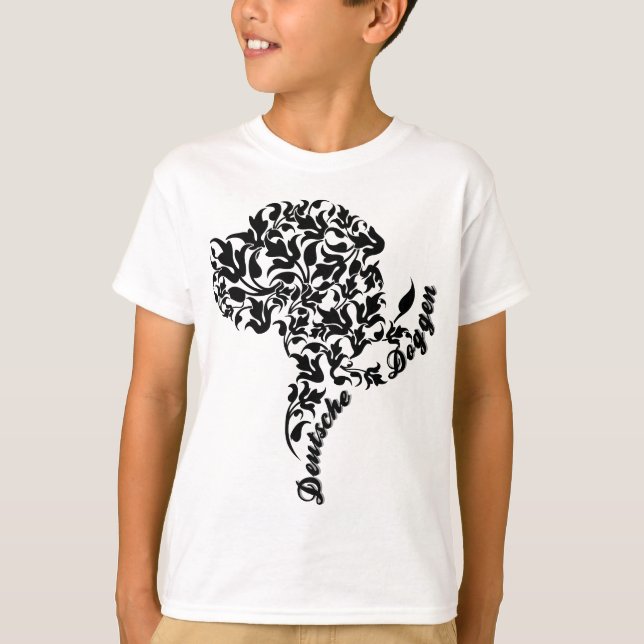 Deutsche Doggen Kopf Illustration Blatt T-shirt (Framsida)