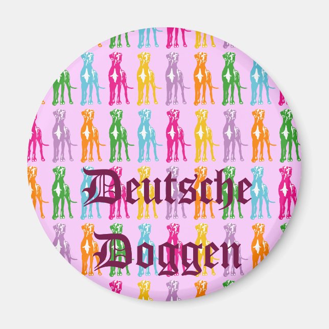 Deutsche Doggen logotyp Magnet (Framsidan)