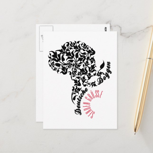 Deutsche Doggen skickar hälsningar Vykort (Fram/Back In Situ)