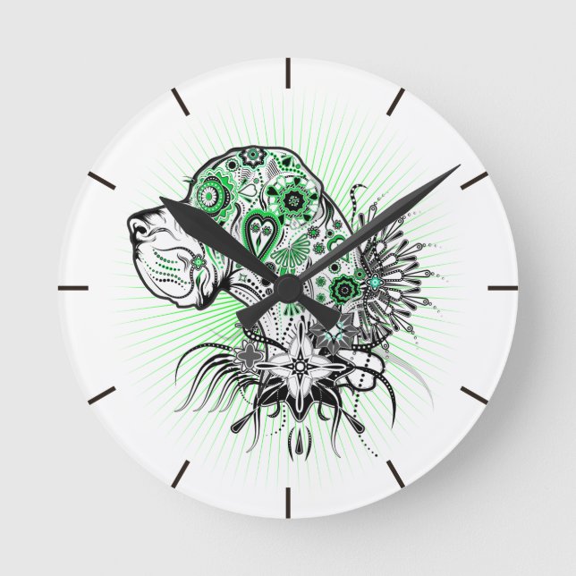 Deutsche Doggen Uhr Rund Klocka (Framsida)