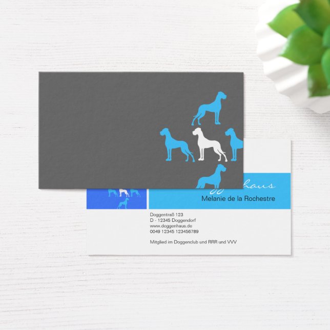 Deutsche Doggen Visitenkarten Visitkort (Skivbord)