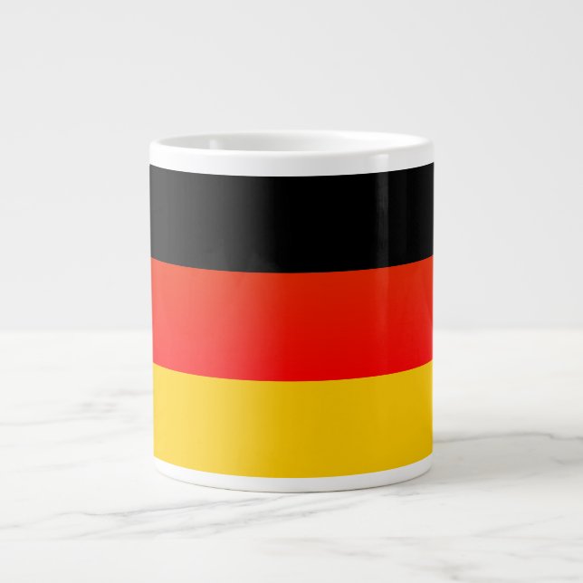 Deutsche Flagge eller tysk Flagga Jumbo Mugg (Framsidan)
