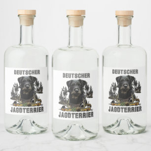 Deutscher Jagdterrier Spritflaskor Etikett