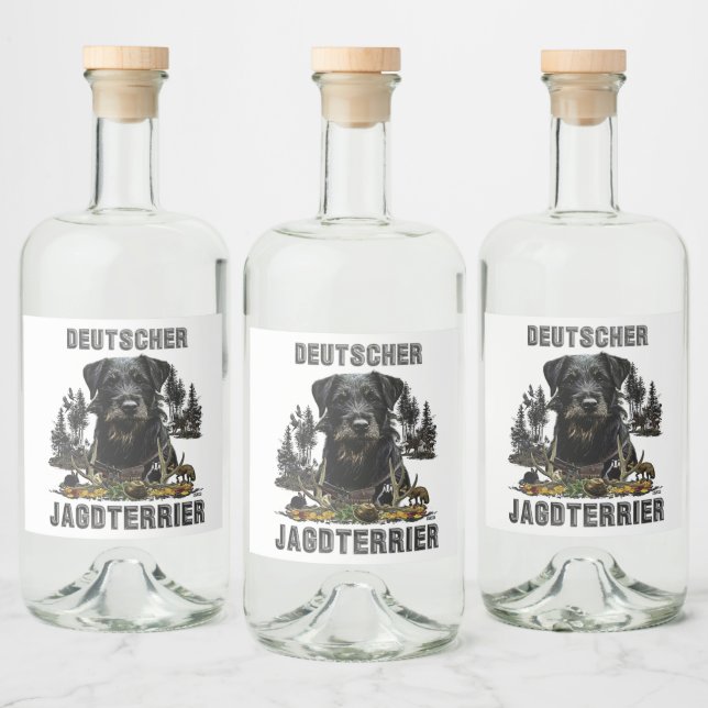  Deutscher Jagdterrier  Spritflaskor Etikett (Flaskor)