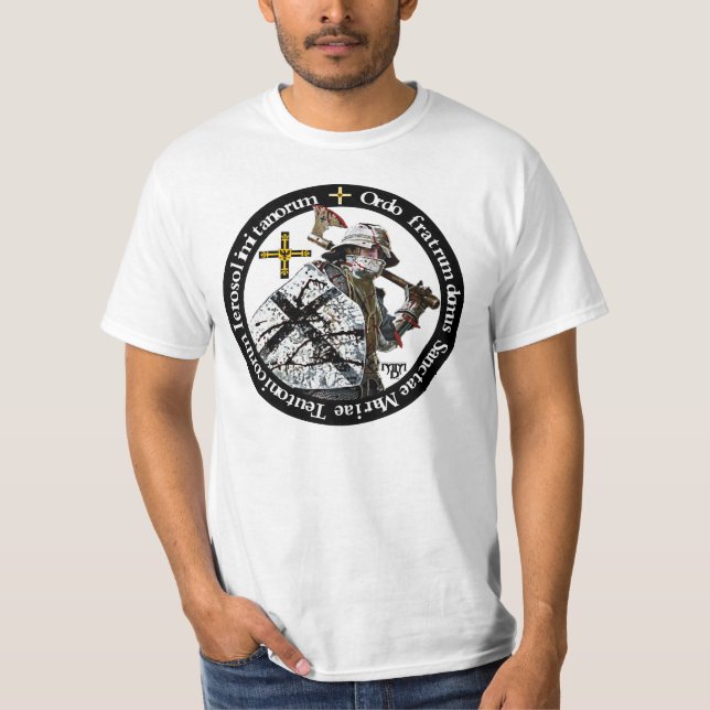 Deutscher Orden Ritter mit Axt Shirt Tee (Framsida)