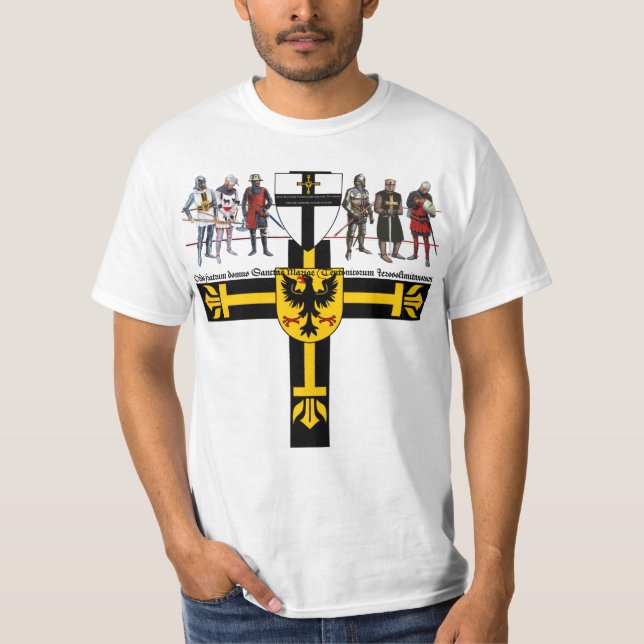 Deutscher Orden Ritter und Wappen T Shirt (Framsida)