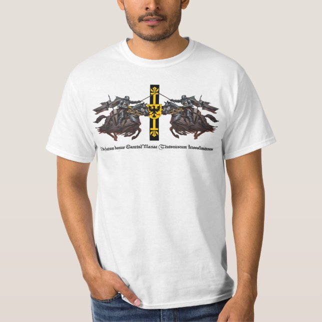 Deutscher Orden Zwei Ritter T Shirt (Framsida)