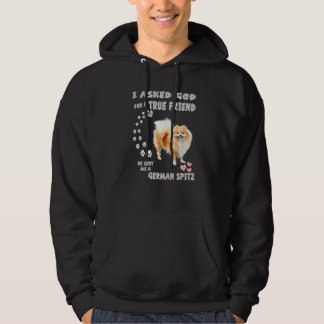 Deutscher Spitz Mamma Fluffy Hund Pappa Skriv ut u Hoodie