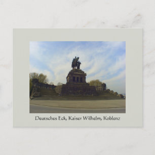Deutsches Eck, Kaiser Wilhelm, Koblenz, Tyskland Vykort
