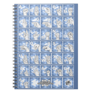Deutsches Fingeralphabet 4 - blau / Anteckningsbok