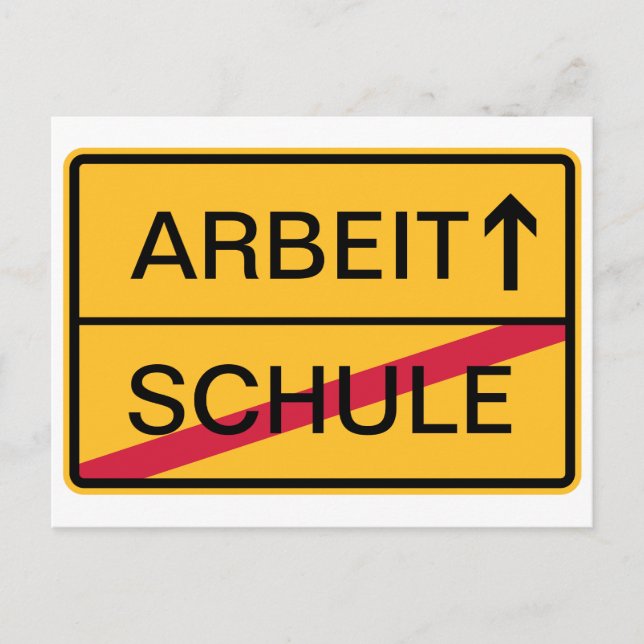 Deutsches Ortsschild, Ortsausfahrt Vykort (Framsida)