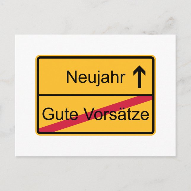 Deutsches Ortsschild Vykort (Framsida)