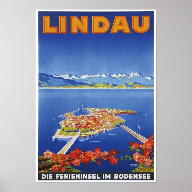 " Deutschland: 1935 - Lindau am Bodensee Reise Poster (Framsidan)