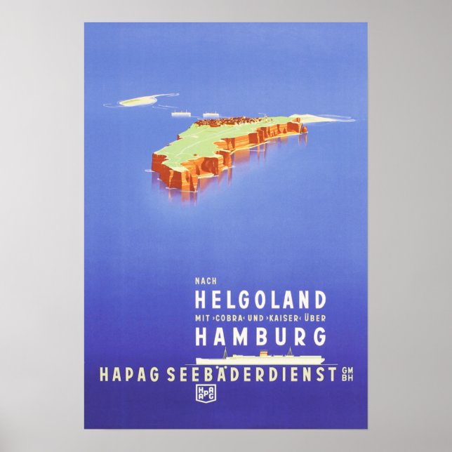 " Deutschland: 1939 - HaPag Helgoland Reise Poster (Framsidan)