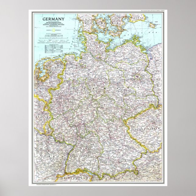 " Deutschland: 1991/heute - Detaillierte Landkarte Poster (Framsidan)