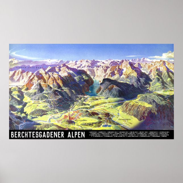" Deutschland: 2021 - Alpen Berchtesgaden Panorama Poster (Framsidan)
