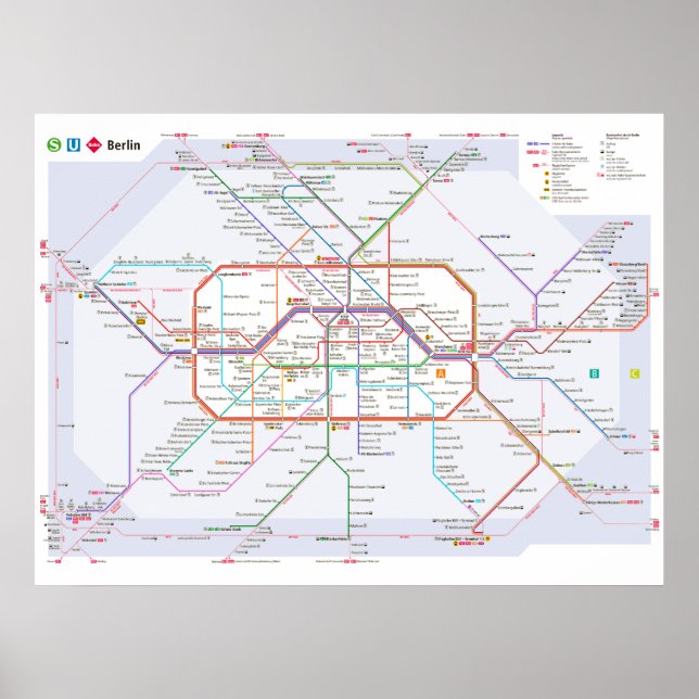 " Deutschland: 2021/heute Berlin - Liniennetz Poster (Framsidan)