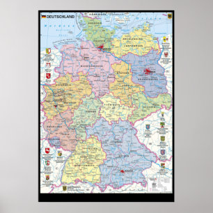 " Deutschland: 2021/heute - Politische Karte Poster