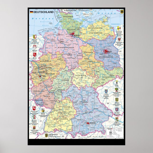 " Deutschland: 2021/heute - Politische Karte Poster (Framsidan)