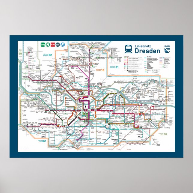 " Deutschland: 2022/heute Dresden - Liniennetz ... Poster (Framsidan)