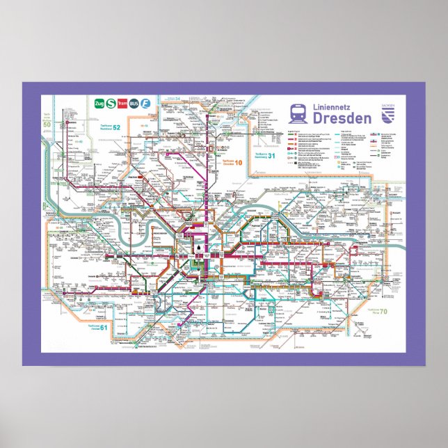 " Deutschland: 2022/heute Dresden - Liniennetz ... Poster (Framsidan)