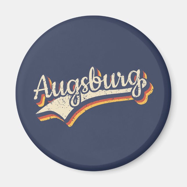 Deutschland Augsburg Vintage Retro Typografie Magnet (Framsidan)