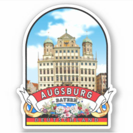 Deutschland Augsburg Vintage souvenir  Klistermärken