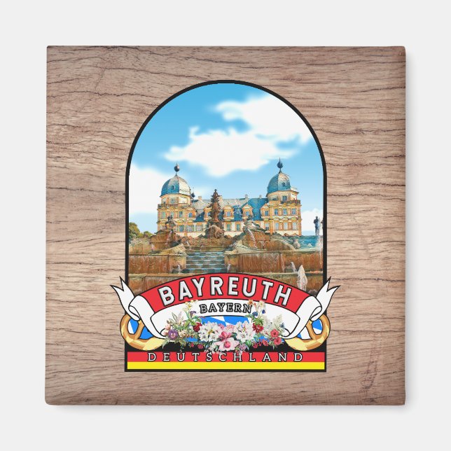 Deutschland Bayreuth Vintages Andenken Magnet (Framsidan)