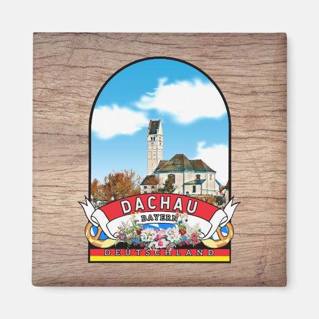 Deutschland Dachau Vintage souvenir Magnet (Framsidan)