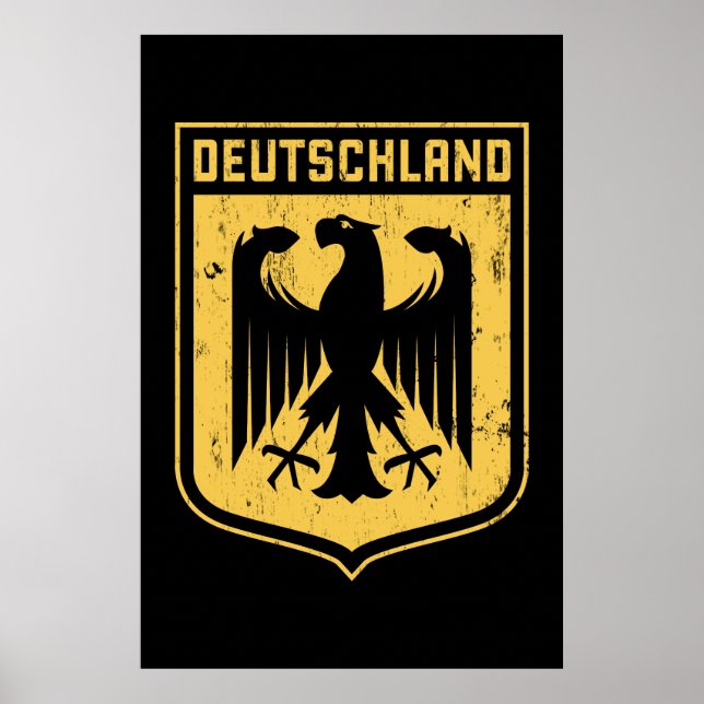 Deutschland Eagle - tyskt Jackande av Arm Poster (Framsidan)