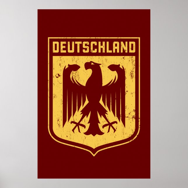 Deutschland Eagle - tyskt Jackande av Arm Poster (Framsidan)