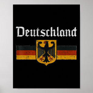 Deutschland Flagga Eagle Vintage German Heritage P Poster