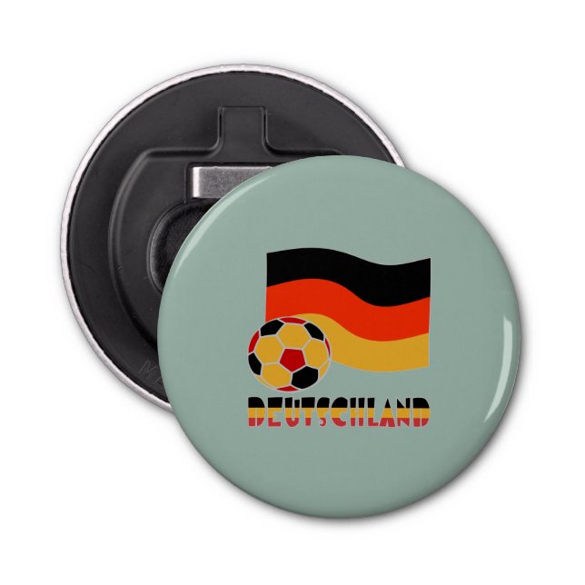 Deutschland Flagga och Ocer Ball Grått Gräns Flasköppnare (Framsidan)