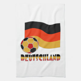 Deutschland Flagga och Ocer Ball Grått Gräns Kökshandduk