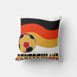 Deutschland Flagga och Ocer Ball Grått Gräns Kudde