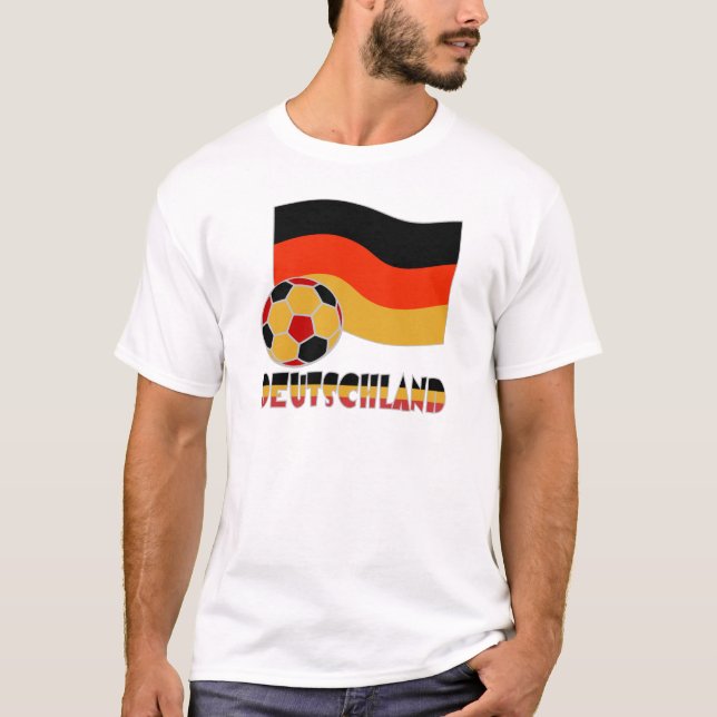 Deutschland Flagga och Ocer Ball Grått Gräns Tröja (Framsida)