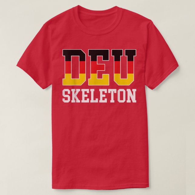 Deutschland Flagge Deutsche DEU Skeleton  T Shirt (Design framsida)