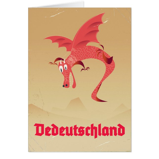 Deutschland flygande drakantiquaaffisch hälsningskort (Framsidan)