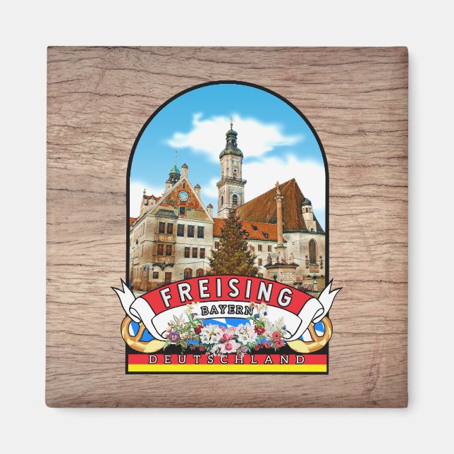 Deutschland Freising Vintage souvenir Magnet (Framsidan)
