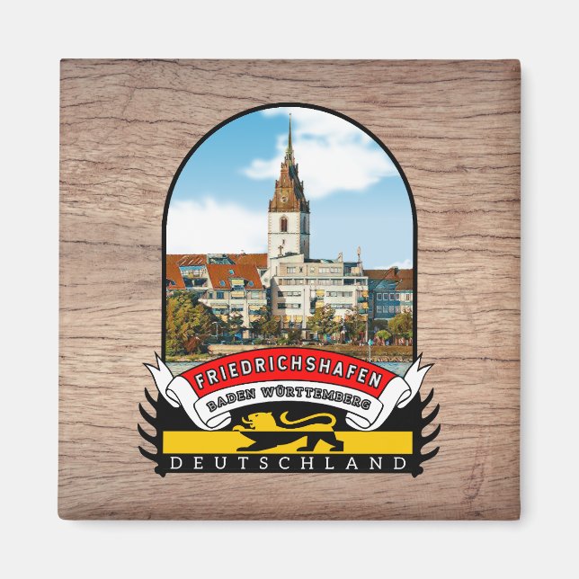 Deutschland Friedrichshafen Vintage souvenir Magnet (Framsidan)