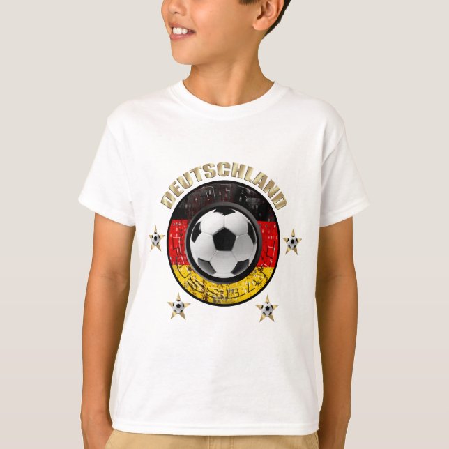 Deutschland Fussball Flagge Vier Sterne T-shirt (Framsida)