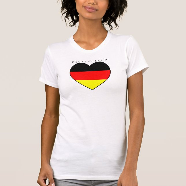 Deutschland Herz Fussball Shirt T (Framsida)